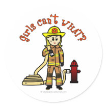 Blonde Female Fire Fighter Sticker