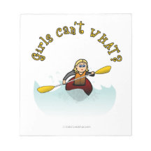 Blonde Female Kayaker Memo Notepads