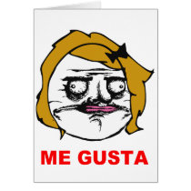 Blonde Female Me Gusta Comic Rage Face Meme Greeting Card