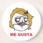 Blonde Female Me Gusta Comic Rage Face Meme Drink Coaster