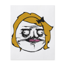 Blonde Female Me Gusta Comic Rage Face Meme Full Colour Flyer