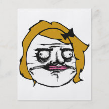 Blonde Female Me Gusta Comic Rage Face Meme Full Colour Flyer