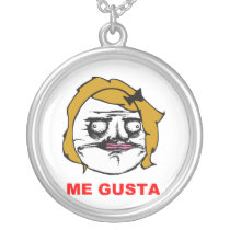 Blonde Female Me Gusta Comic Rage Face Meme Custom Necklace