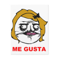 Blonde Female Me Gusta Comic Rage Face Meme Post Cards