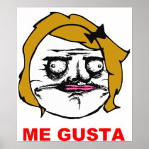 Blonde Female Me Gusta Comic Rage Face Meme Print