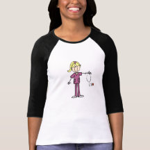Blonde Female Stick Figure Nurse T-shirts