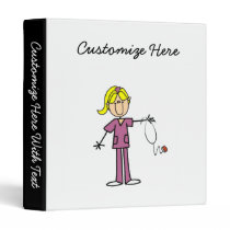 Blonde Female Stick Figure Nurse T-shirts binders
