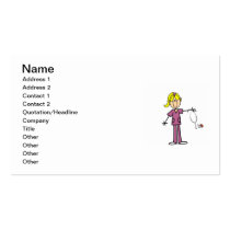 Blonde Female Stick Figure Nurse T-shirts business cards