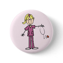 Blonde Female Stick Figure Nurse T-shirts
