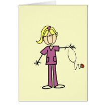 Blonde Female Stick Figure Nurse T-shirts