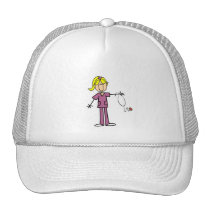 Blonde Female Stick Figure Nurse T-shirts hats
