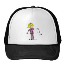Blonde Female Stick Figure Nurse T-shirts hats