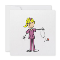 Blonde Female Stick Figure Nurse T-shirts