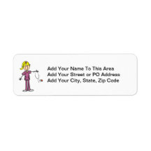 Blonde Female Stick Figure Nurse T-shirts Return Address Labels