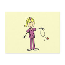Blonde Female Stick Figure Nurse T-shirts