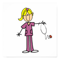 Blonde Female Stick Figure Nurse T-shirts posters