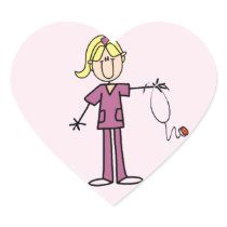 Blonde Female Stick Figure Nurse T-shirts stickers