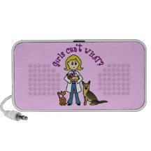 Blonde Female Veterinarian Laptop Speaker