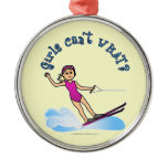 Blonde Female Water Skier Christmas Ornament