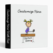 Blonde Girl Gymnast on Balance Beam Binders