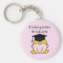 Blonde Girl Kindergarten Graduate Key Chain