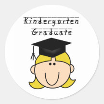 Blonde Girl Kindergarten Graduate Stickers