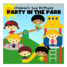 Blonde Girl Party in the Park Invite