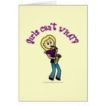 Blonde Girl Playing Saxophone Card