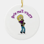 Blonde Girl Playing Saxophone Christmas Tree Ornaments