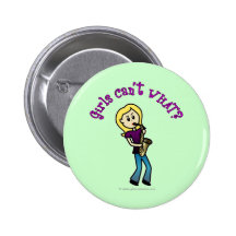 Blonde Girl Playing Saxophone Pins