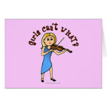 Blonde Girl Playing Violin Greeting Cards