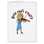 Blonde Girl Playing Violin Greeting Card