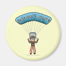 Blonde Girl Sky Diver Fridge Magnets