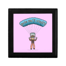 Blonde Girl Sky Diver Jewelry Boxes