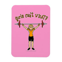 Blonde Girl Weightlifting Flexible Magnet