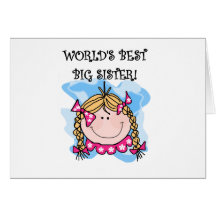 Blonde Girl World's Best Big Sister Greeting Card