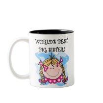 Blonde Girl World's Best Big Sister Mugs