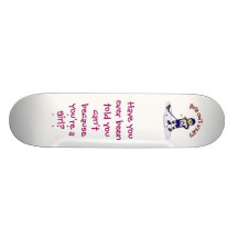 Blonde Girls Hockey Player Custom Skateboard