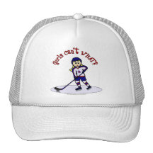 Blonde Girls Hockey Player Hat