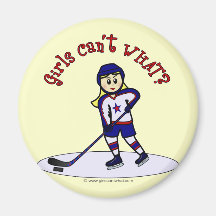 Blonde Girls Hockey Player Magnet