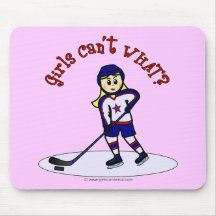 Blonde Girls Hockey Player Mousepads