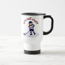Blonde Girls Hockey Player Mugs