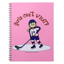 Blonde Girls Hockey Player Notebook