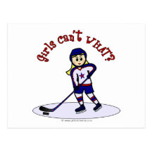 Blonde Girls Hockey Player Post Card