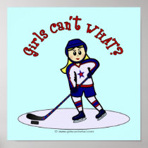 Blonde Girls Hockey Player Print