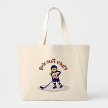 Blonde Girls Hockey Player Tote Bags