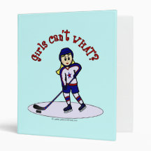 Blonde Girls Hockey Player Vinyl Binder