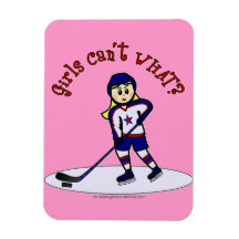 Blonde Girls Hockey Player Vinyl Magnets