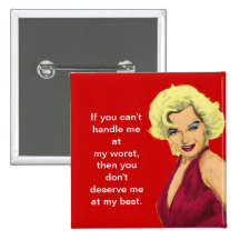 Blonde Glamour Girl Pinback Button