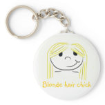 Blonde hair chick key chain